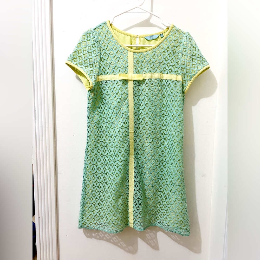 Eifini Lace / Silk Dress Light Green Size S